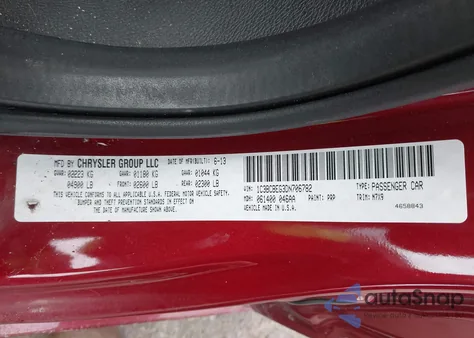 2013 Chrysler 200 Touring z USA, uszkodzony, nr VIN 1C3BCBEG3DN706782